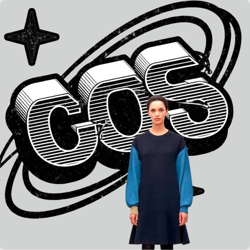 COS color block wool knit dress